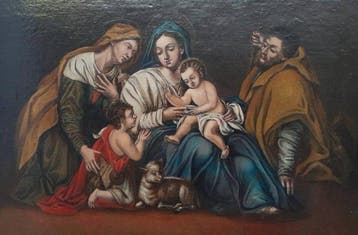 Duitse school (XX) - Sacra Famiglia, Antiek en Kunst