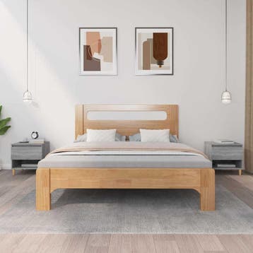 vidaXL Nachtkastjes 2 st 50x46x50 cm bewerkt hout grijs, Verzenden, Nieuw, 45 tot 65 cm, Minder dan 55 cm