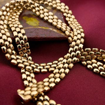 Gouden panter schakelcollier (Ketting), Ophalen of Verzenden, Gebruikt, Goud, Goud
