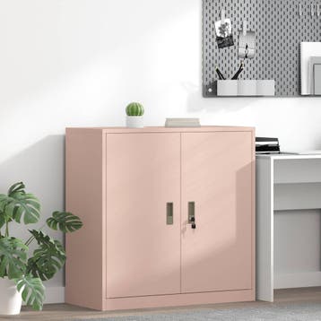 vidaXL Opbergkast Roze 90 x 40 x 90 cm Staal, Verzenden, Nieuw