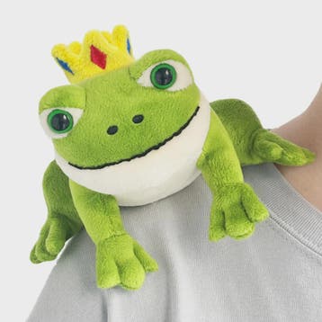 Kikker Pluche Knuffel met Kroon - Magnetisch - 10cm - Schatt