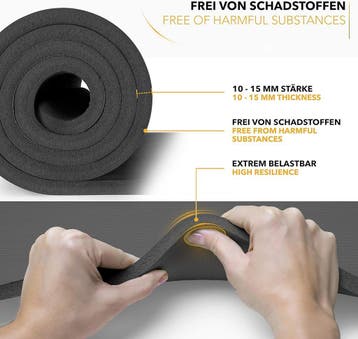 Yogamat - Fitness mat - Sportmat - Yoga mat extra dik - Zwar, Verzenden, Zo goed als nieuw