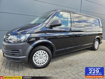 Volkswagen Transporter 2.0 TDI L2H1 Airco kasten 100% onderh, Gebruikt, Euro 6, Volkswagen, Zwart