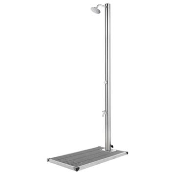 vidaXL Buitendouche met grijze basis 220 cm roestvrij staal, Tuin en Terras, Verzenden, Nieuw