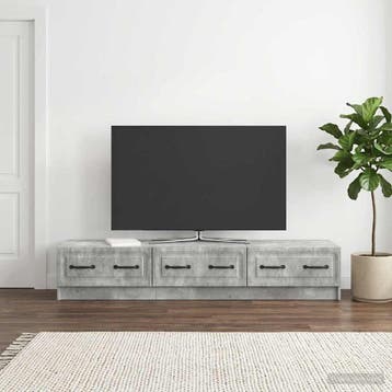 vidaXL TV-kast 147 x 34,5 x 27 cm Betongrijs Bewerkt hout, Minder dan 50 cm, Verzenden, Nieuw, Minder dan 100 cm