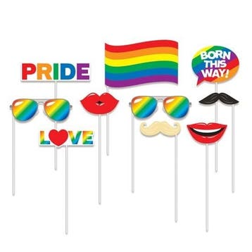Photo Booth Set Rainbow Pride - 10 Stuks, Hobby en Vrije tijd, Feestartikelen, Ophalen of Verzenden, Nieuw