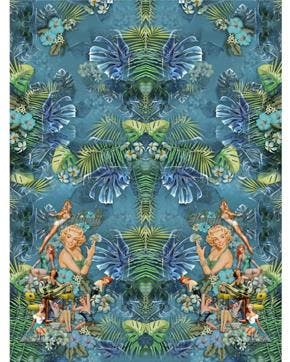 Tricot Paneel Tropical Retro, Hobby en Vrije tijd, Stoffen en Lappen, Nieuw, Overige kleuren