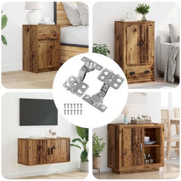 vidaXL Scharnier 2 st Nikkel 85 x 52,5 x 9,5 mm IJzer, Doe-het-zelf en Verbouw, Verzenden, Nieuw