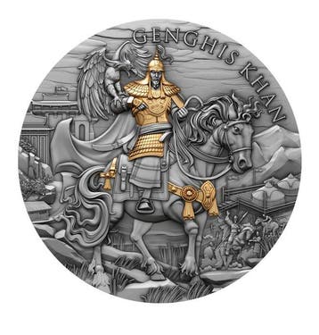 Niue. 5 Dollars 2024 – Genghis Khan (Box) – 2 oz Silver – 5