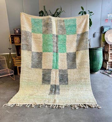 Kleurrijk, modern Marokkaans Berbertapijt 200x300 cm – Boho, Huis en Inrichting, Stoffering | Tapijten en Kleden, Nieuw
