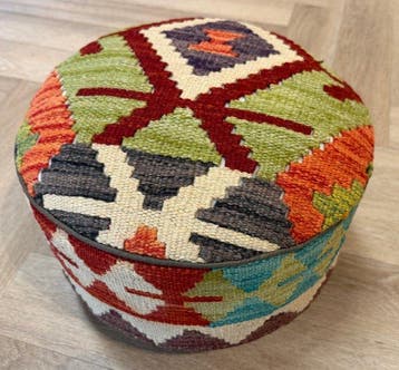 Kelim Poef ( unused ) - handmade - Wol - Kelim - 38 cm - 38, Nieuw