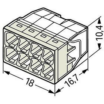WAGO - Lasklem - 8 Polig - 0.5-2.5mm2 - Wit - 2 Stuks, Doe-het-zelf en Verbouw, Elektra en Kabels, Ophalen of Verzenden, Nieuw