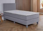 ACTIE! 1-Persoons boxspring Pamplona 90 200 Grijs, Huis en Inrichting, 90 cm, Eenpersoons, Verzenden, Nieuw