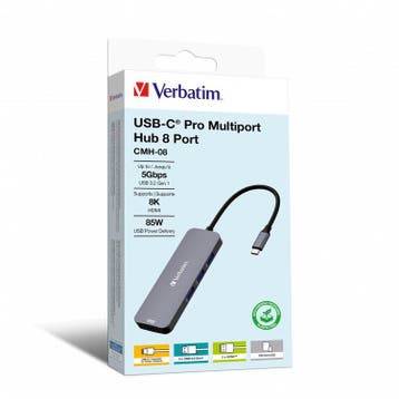 Verbatim USB-C Pro Multiport Hub 8 Port, Verzenden, Zo goed als nieuw