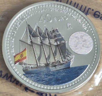 Spanje. 40 Euro 2025 Elcano (Zonder minimumprijs)
