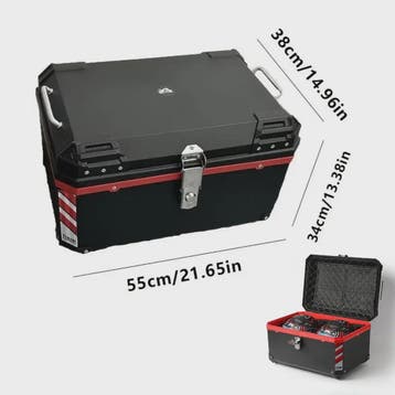 Motorbagagekoffer 68L Zwart met Interieur, Reflectoren & Mon, Motoren, Verzenden, Nieuw