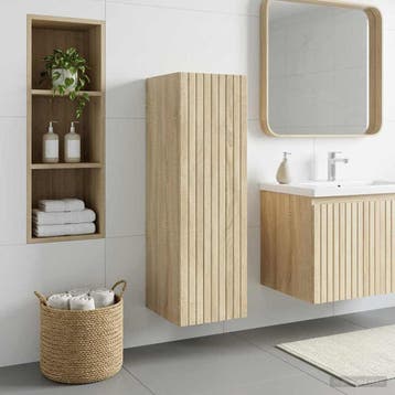vidaXL Wand Gemonteerde Badkamerkast Sonoma Eiken 33 x 34,5, Verzenden, Nieuw