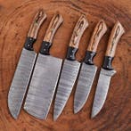 Keukenmes - Chefs knife - Gevouwen staal, tijgerhout en