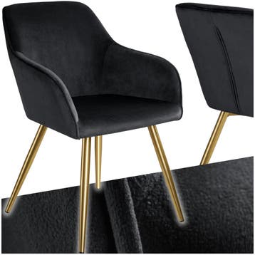 Eetkamerstoel Marilyn fluweellook, gouden poten, Huis en Inrichting, Stoelen, Verzenden, Nieuw