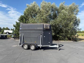 HEJA 2-paards paardentrailer met zadelkamer koopje, Ophalen, Gebruikt, Hout, 2-paards trailer