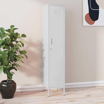 vidaXL Lockerkast 35x46x180 cm staal wit, Verzenden, Nieuw