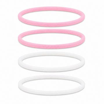 Haarband Sport 1cm - Endless Elastiek - Nylon - Roze Wit -, Nieuw