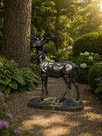 Beeld, XL Deer - 146 cm - Gietijzer - 2026