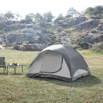 pro.tec Tent Bergeijk 213x213x130 cm grijs en beige, Caravans en Kamperen, Verzenden, Nieuw