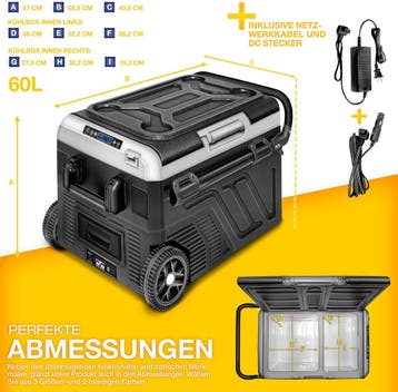 Compressor Koelbox elektrisch - Coolbox - Frigobox - 60L - Z, Verzenden, Zo goed als nieuw