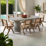 Houten stoel Lizzy met Weens vlechtwerk in boho-stijl - lich, Huis en Inrichting, Stoelen, Verzenden, Nieuw