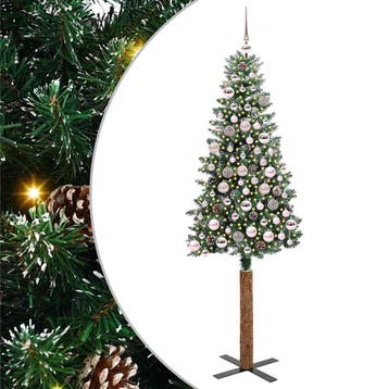 vidaXL Slanke Kerstboom Groen 180 cm PVC en massief, Diversen, Kerst, Verzenden, Nieuw