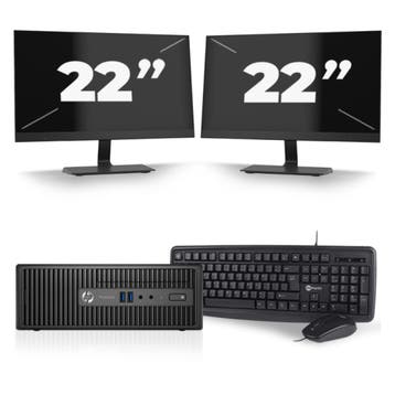 HP ProDesk 400 G3 SFF -   i5-6e  - 8GB  - 256GB  + 2x 22 inc, Qwerty, Verzenden, 8 GB, Refurbished