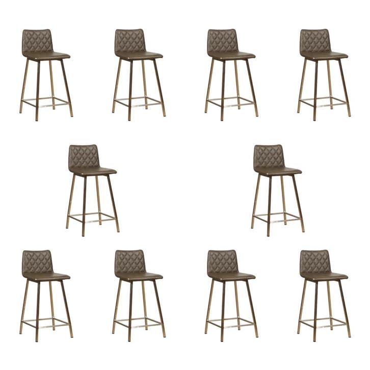 Set van 10 Leren barkrukken Catch laag - Granada Ash, Huis en Inrichting, Barkrukken, Nieuw, Leer, Ophalen of Verzenden