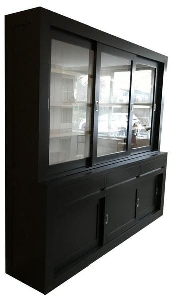 Buffetkast zwart - wit Enschede 240cm soft close, Ophalen of Verzenden, Nieuw