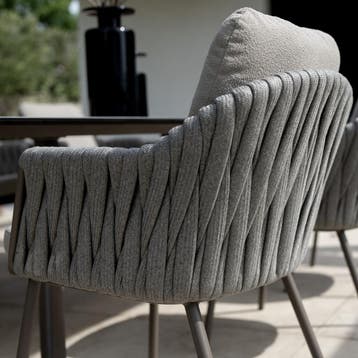Prado Cannes dining tuinset 130xH75 cm rond 5 delig, Tuin en Terras, Tuinsets en Loungesets, Ophalen of Verzenden, Nieuw