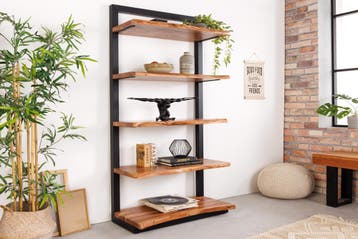 Massieve boekenkast MAMMUT 178cm acaciazwart vijf planken -, Ophalen of Verzenden, Nieuw