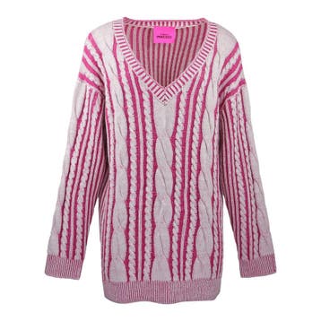 Frogbox • oversized kabeltrui • S, Kleding | Dames, Princess goes Hollywood, Verzenden, Nieuw, Roze