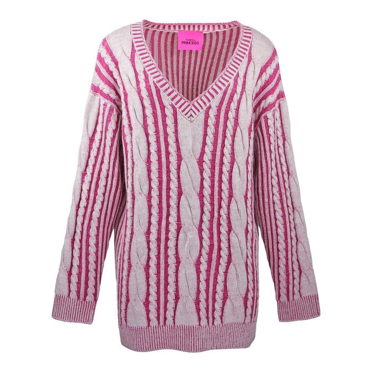 Frogbox • oversized kabeltrui • S, Kleding | Dames, Truien en Vesten, Roze, Nieuw, Maat 36 (S), Verzenden