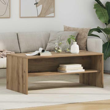 vidaXL Salontafel Artisan Eiken 100 x 50 x 40 cm Bewerkt, Verzenden, Nieuw, 50 tot 100 cm, Rechthoekig