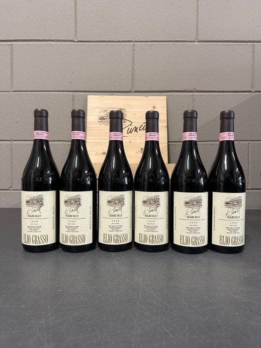 1999 Elio Grasso, Rüncot - Barolo - 6 Flessen (0.75 liter), Verzamelen, Wijnen