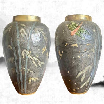 Vaas - Zeldzaam cloisonné geëmailleerde chinoiserie-exotiek,