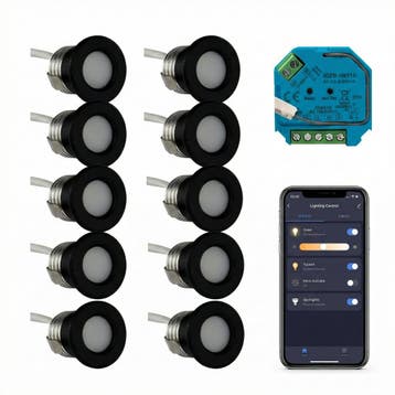 10x | Smart veranda inbouwspots zwart | 1.5 Watt, Ophalen of Verzenden, Nieuw, Plafondspot of Wandspot