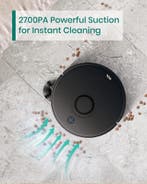 TCL Sweeva 6000 - Robotstofzuiger - Zwart - Wifi 2700Pa, Ophalen of Verzenden, Nieuw, Reservoir, Minder dan 1200 watt