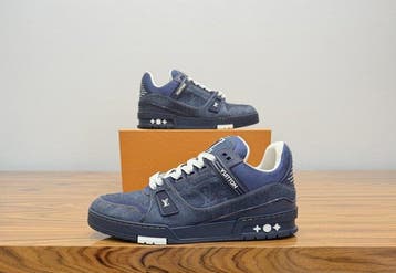 Louis Vuitton - LV Trainer Navy Blue Denim - Sneakers -, Kleding | Heren, Schoenen, Nieuw
