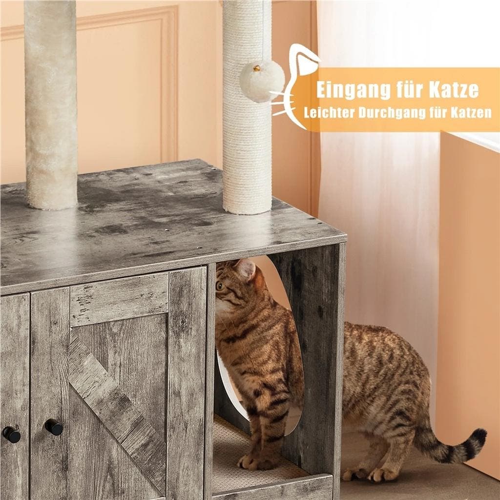 Krabpaal met speeltje en holletje Antraciet - Huisdieren