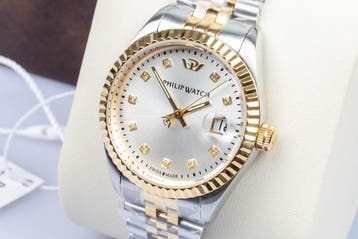 Philip Watch - Caribe Urban - Date - Silver - Diamonds -, Nieuw