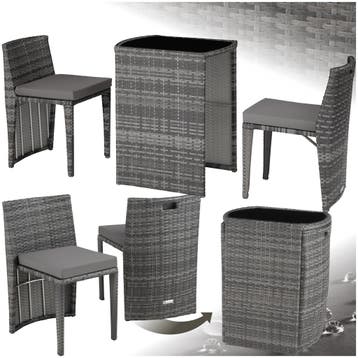 Aluminium wicker bistroset Hamburg - grijs, Verzenden, Nieuw