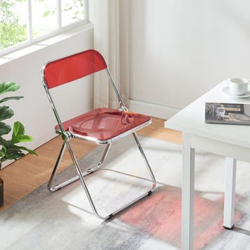 Klapstoel set van 2 Pornainen 74x46x47 cm rood [en.casa], Huis en Inrichting, Verzenden, Nieuw
