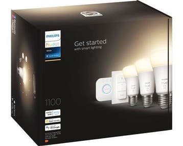 Philips Hue Starterkit E27 White - 3 Slimme LED Lampen 11..., Verzenden, Nieuw