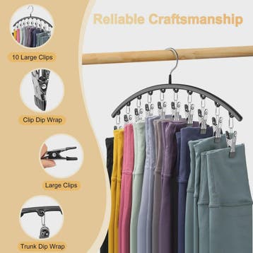 Ruimtebesparende Hanger voor Yogabroeken met 10 Clips - Orga, Verzenden, Nieuw